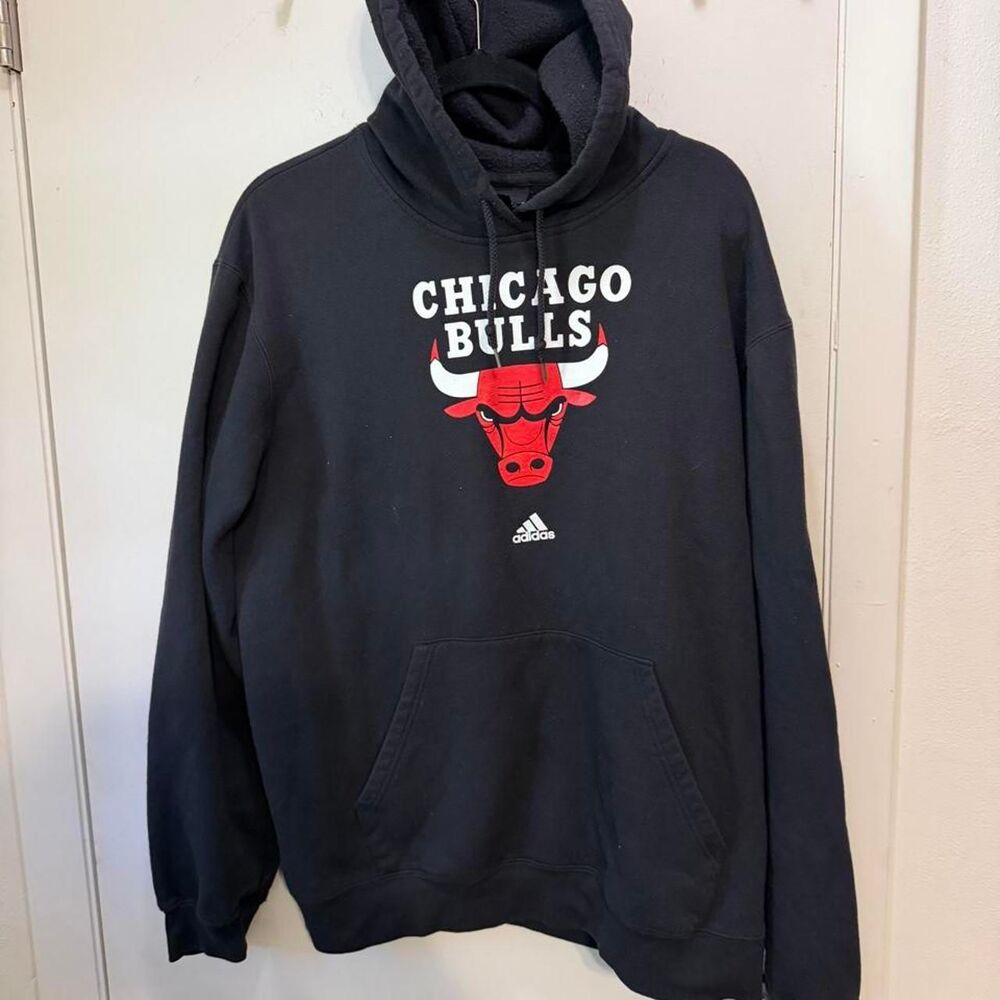 Adidas Men's Black and Grey Hoodie